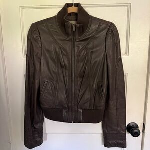 Hinge Dark Brown Leather Jacket